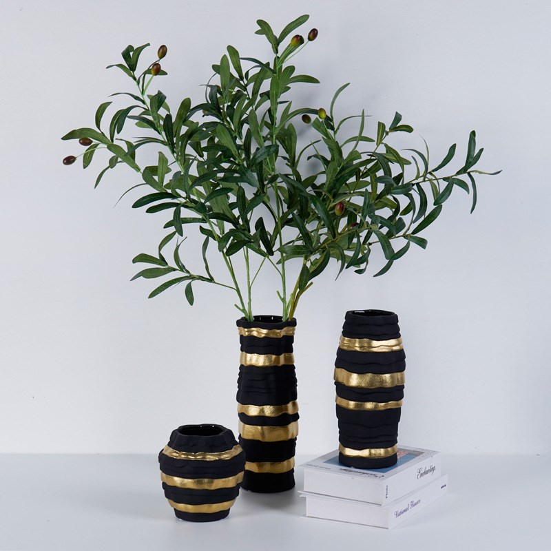 创意陶瓷花瓶新中式摆件酒店办公室家居软装饰品花插