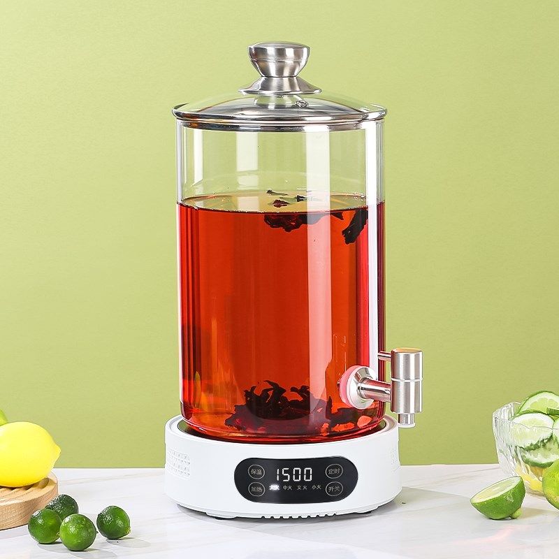 商用煮茶桶玻璃大容量泡茶桶电烧水桶热饮机豆浆保温桶围炉煮茶器