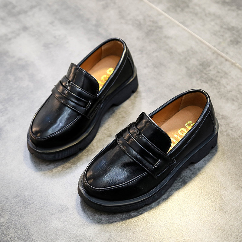 2021春秋季新款黑色男童皮鞋休闲鞋英伦风复古学生单鞋儿童演出鞋