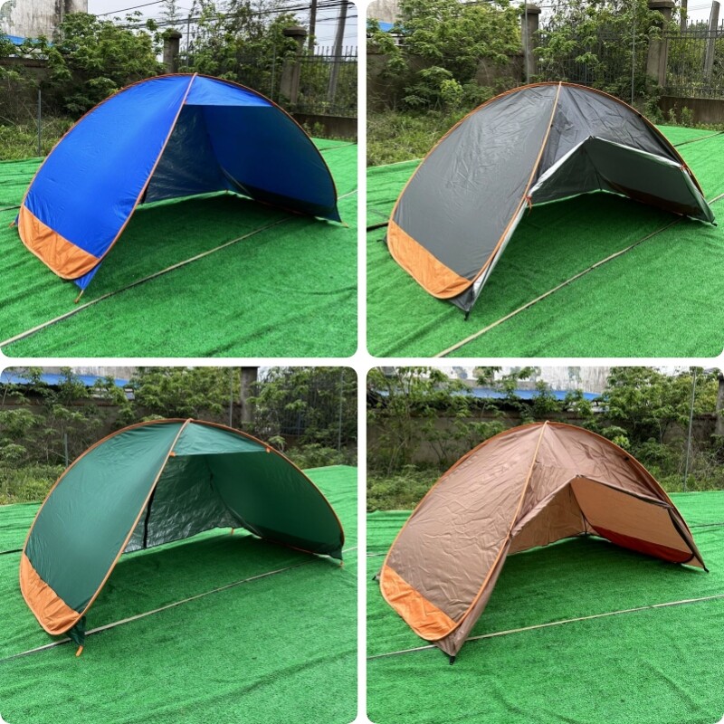 户外无底沙滩帐篷儿童玩水挖沙速开简易便携三角折叠式防晒遮阳棚