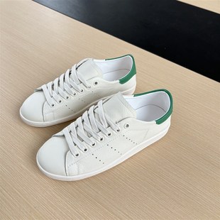 里外全真皮!春夏运动软底踩屎感头层软牛皮撞色经典休闲小白鞋女