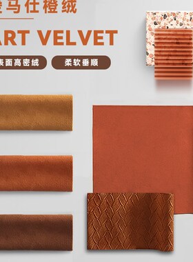 美式复古轻奢橙色天鹅绒布卧室窗帘遮光橘色丝绒试衣间门帘不透人