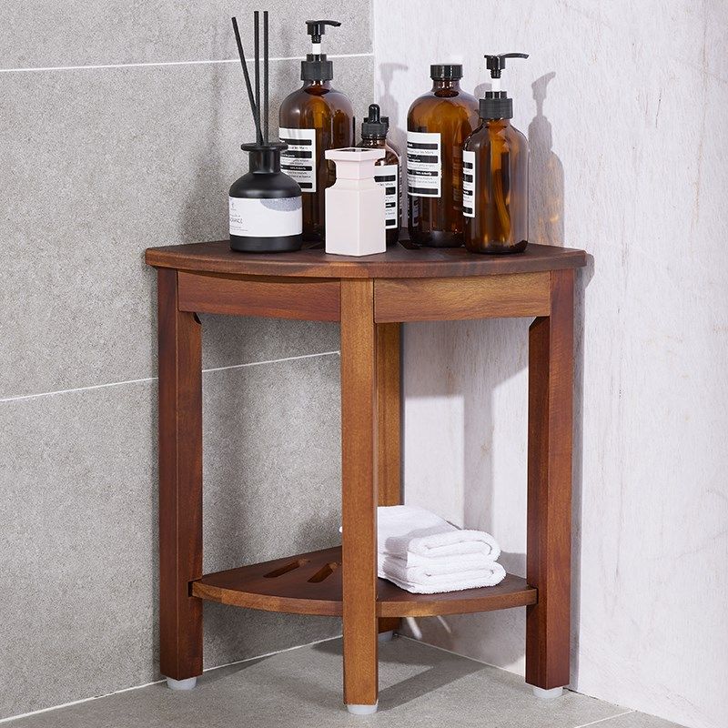 浴室凳实木凳g子老人小孩三角凳防水防滑洗浴用品转角置物角柜