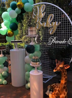 婚庆铁艺圆环方形背景道具摆w件拱门婚礼网格圆形屏风拱门现场布