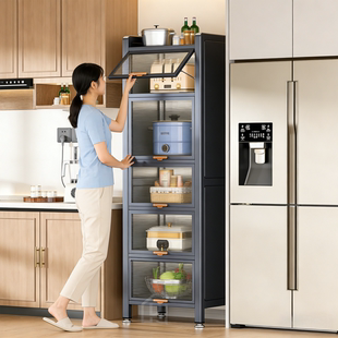 厨房置物架夹缝落地多层收纳柜子冰箱侧窄边缝隙靠墙极窄储物橱柜