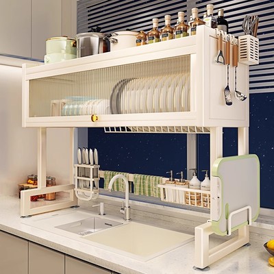 沥水架洗碗槽水池上方碗碟收纳柜