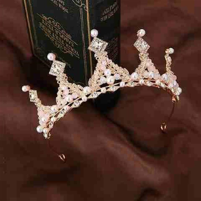 镶钻女孩礼物公主水晶发箍小学生女生9成人卡子18小孩道具表演2w9