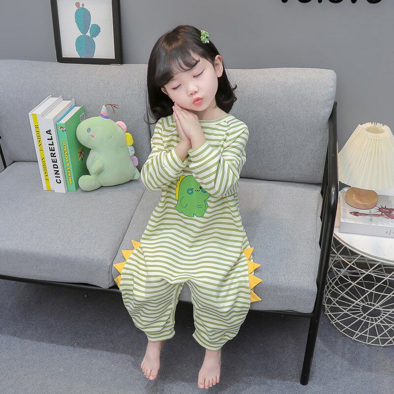 儿童连体睡衣春秋款2长袖0婴儿睡袋纯棉男女童1岁宝宝秋冬家居服3