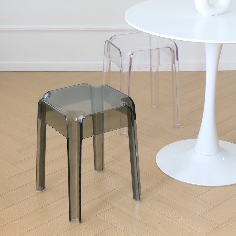 设计成人简约整装轻奢艺术餐椅北欧透明亚克力凳子家用收纳小户型