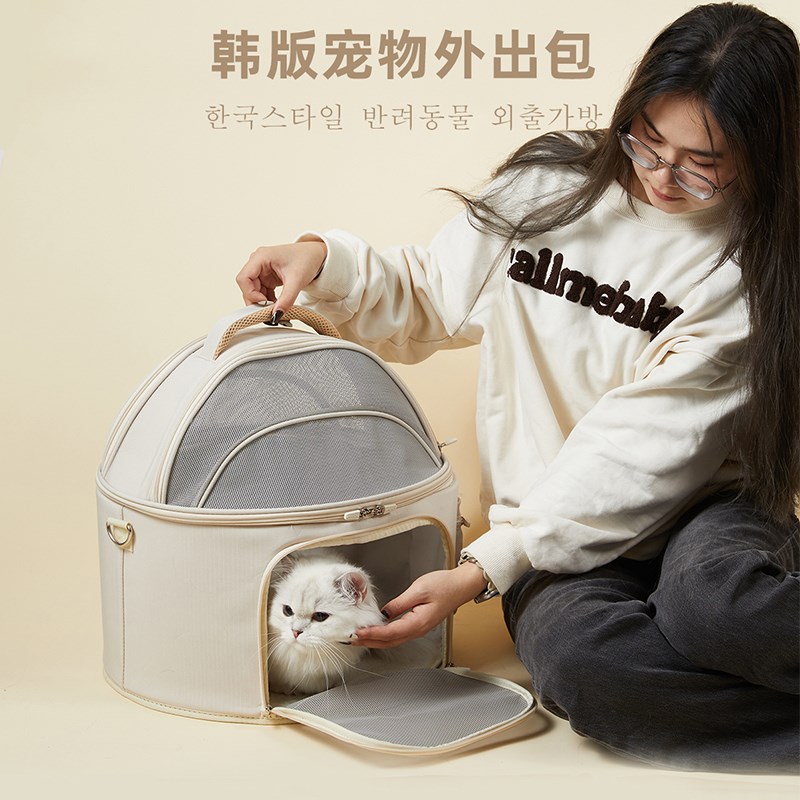 韩版猫包外出便携宠物包大容量透气狗狗包猫窝车载猫箱手提斜挎包