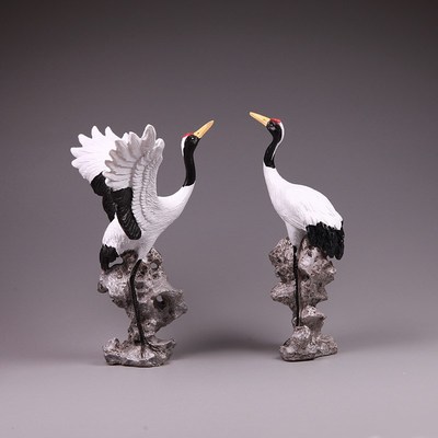 景观造景装饰迷你小动物苔藓生态水陆缸假山创意盆景大号丹顶仙鹤