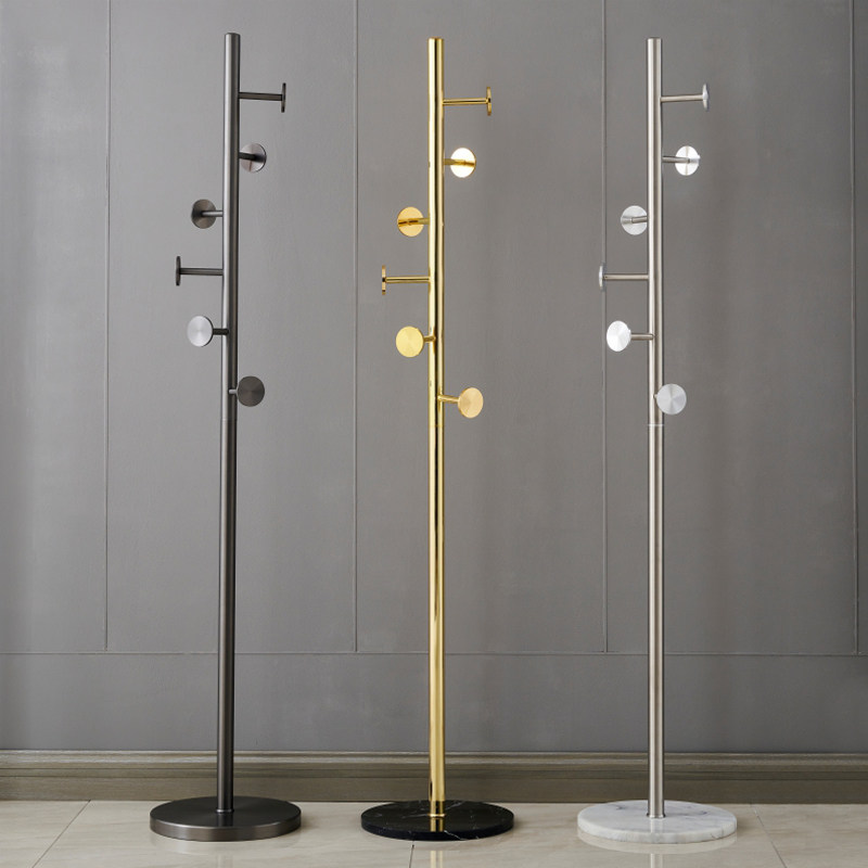 不锈钢落地挂衣架意式家用现代简约立式衣帽架门厅衣服架金属卧室