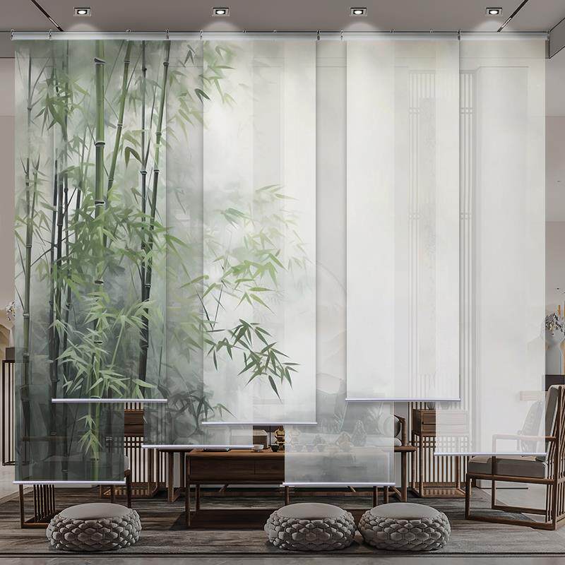 中式门帘隔断帘入户门头挂帘客厅玄关屏风长帘厕所卫生间遮挡布帘