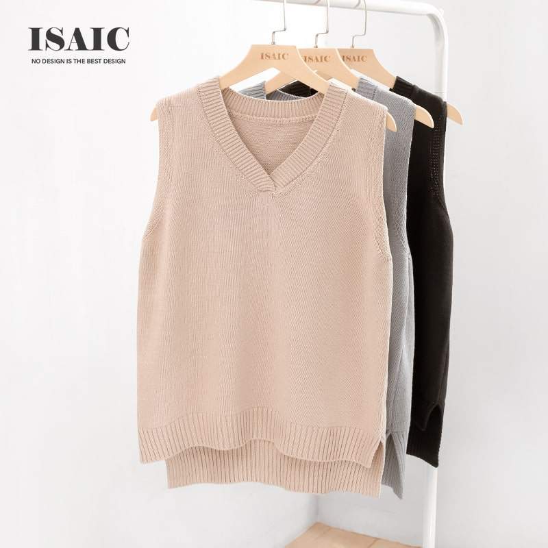 毛衣毛线马甲背心针织女春秋新款文艺复古外穿搭纯棉全棉无袖上衣