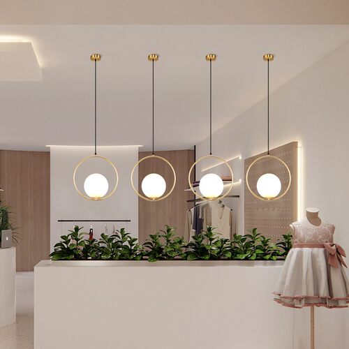 吧台吊灯北欧创意店铺商用圆球装饰个性饭店餐厅奶茶单头小吊灯具