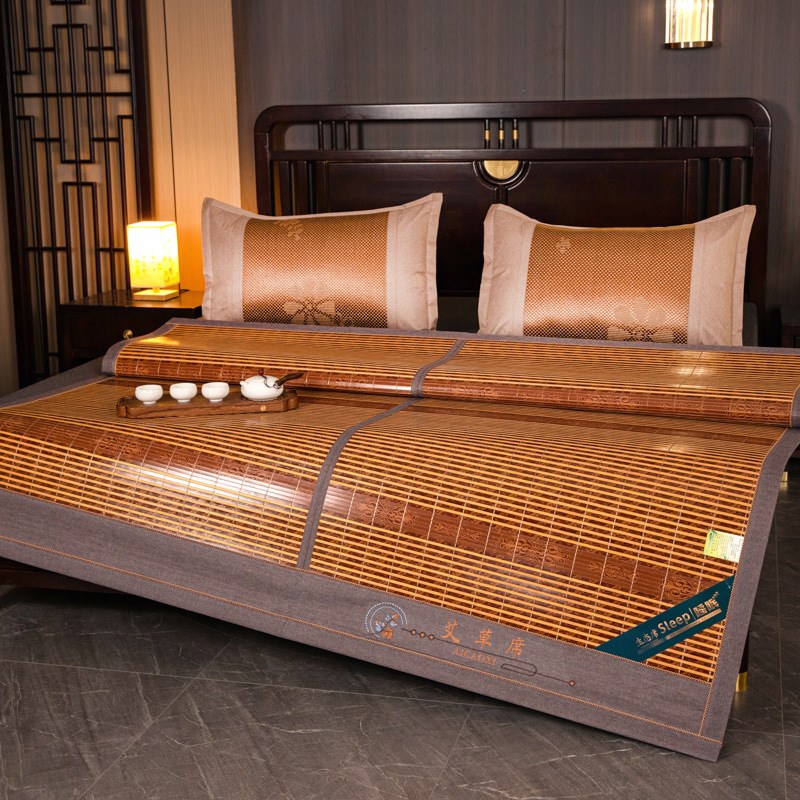 2024款双面竹席冰藤凉席可折叠双面竹藤席夏季草席单双人凉席