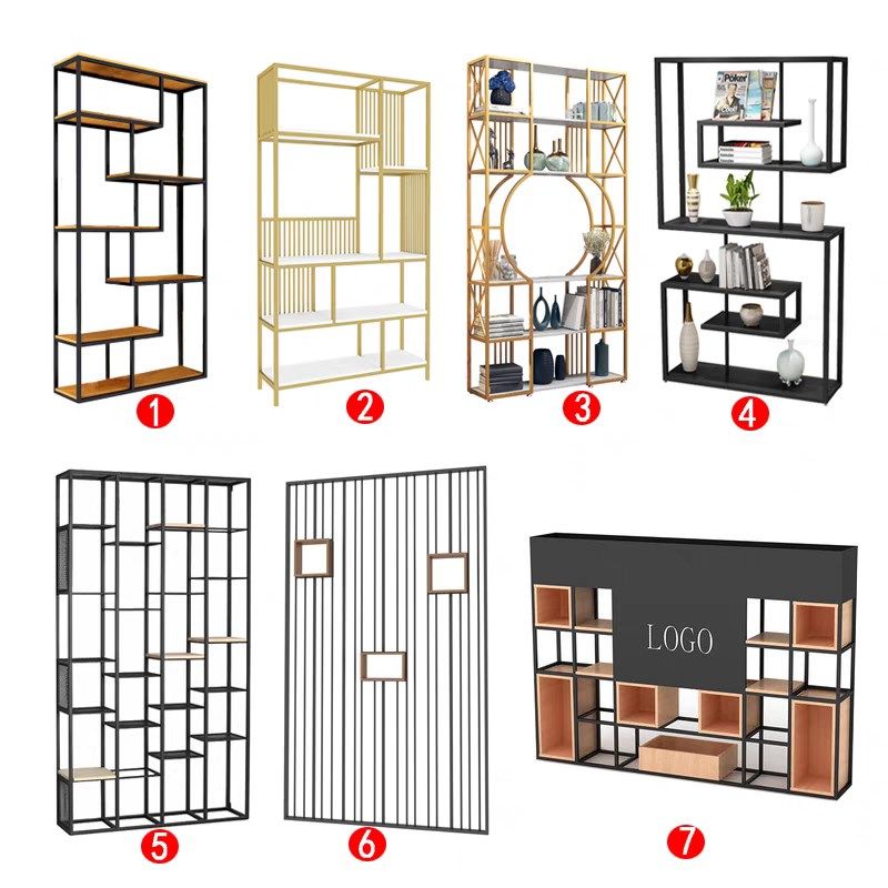 定制铁艺框架货架支撑展示隔断置物架桌腿支架落地屏风书架铁架子