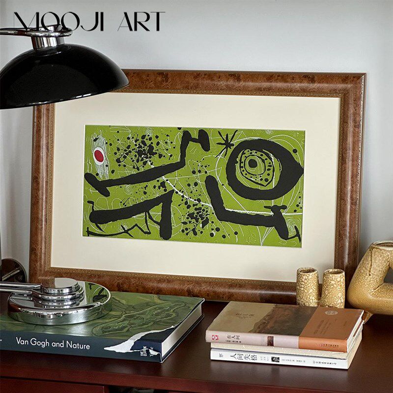 逸彩】木吉中古彩色小众艺术装饰画卧室床头挂画客厅沙发背景壁画