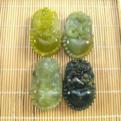 南玉十二生肖吊坠牛虎兔龙蛇马羊狗挂M件男女款玉坠新款心形
