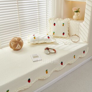 韩式斜纹纯棉防滑飘窗垫子沙发座垫阳台垫榻榻米定制可机洗不变形