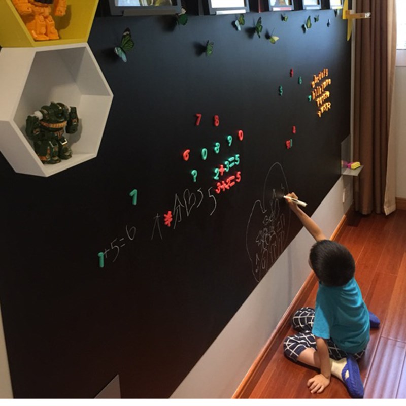 软黑板墙贴铁性磁性软白板可擦写黑E板纸涂鸦写字板墙膜自带粘胶