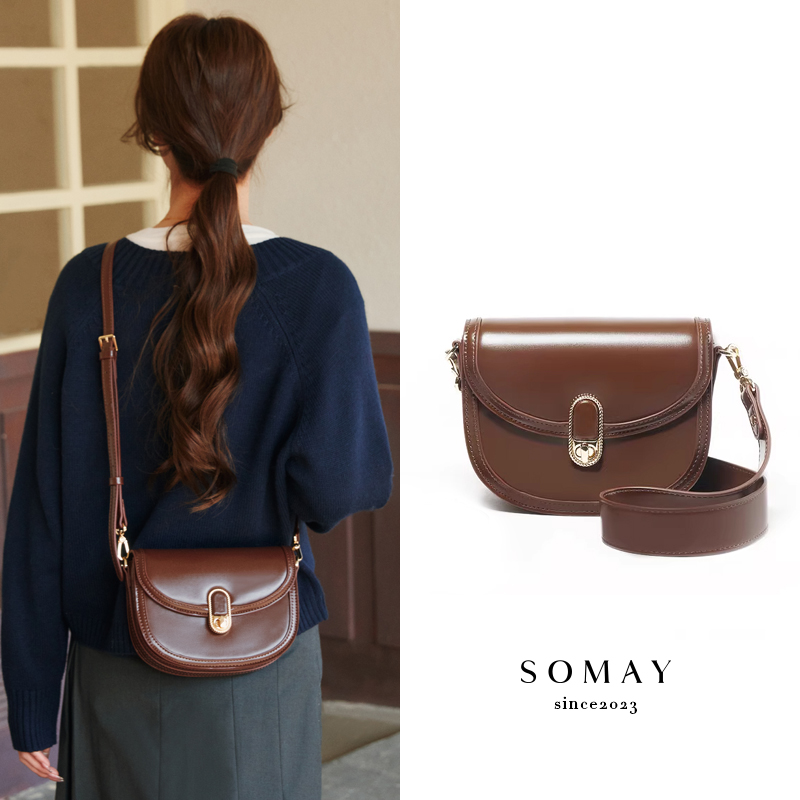 马鞍包包女2023新款秋冬百搭单肩斜挎包小众设计今年流行腋下女包