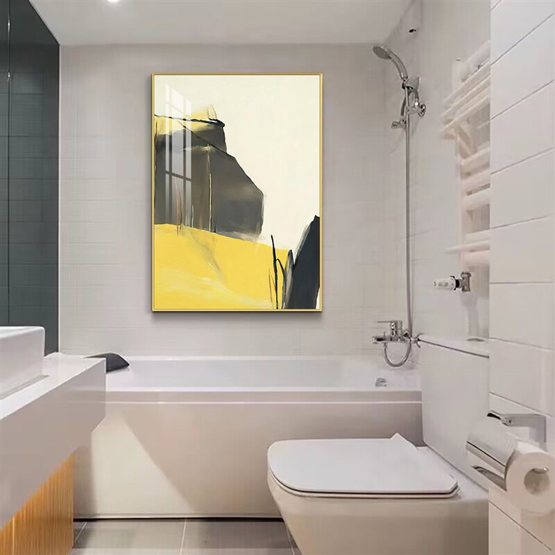 酒店卫生间画防水抽象画免钉壁画卧室床头宾馆美容院洗手间装饰画