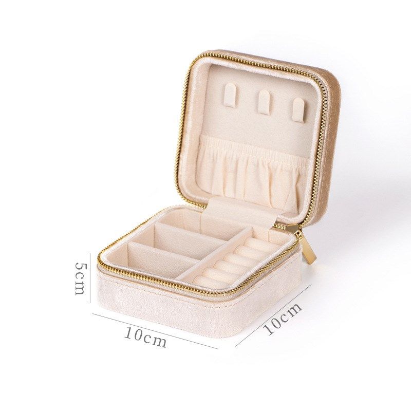 匠心臻品现货绒布首饰盒丝绒便携首饰收纳盒高档首饰包高端高级感