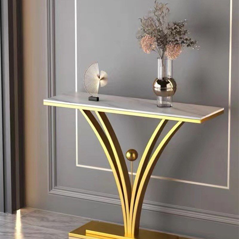 铁艺不锈钢玄关台欧式轻奢玄关桌现代简约靠墙条案艺术风装饰置物