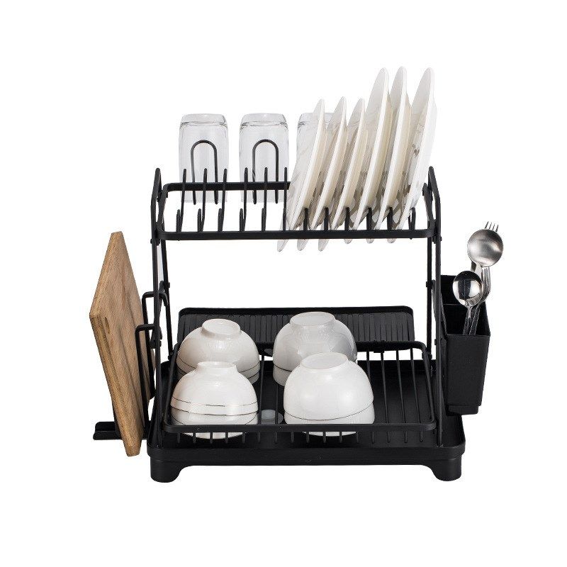 厂家直销铝制厨房碟架铝合金双层加厚拆装沥水碗碟架厨房置物架