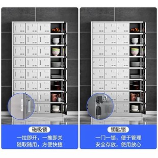 304不锈钢餐盘碗柜多门碗筷饭盒餐盘柜食堂员工餐具柜多格储物柜