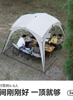 Tawa速开穹顶天幕自动帐篷户外免搭建露营黑胶遮阳棚防晒风雨装备
