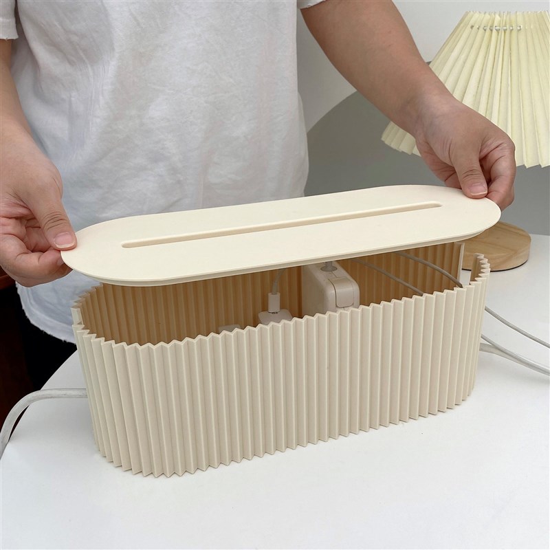 插排收纳盒桌面电源线数据线插座整理盒多功能装饰集线器理线神器