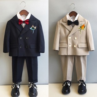 男宝西装正装男童西服套装春秋男孩外套儿童礼服主持人服装演出服