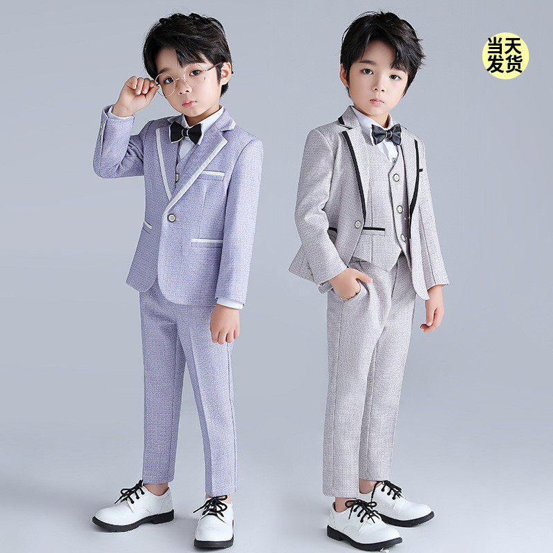 男童礼服套装英伦风生日儿童西装钢琴演出服主持花童春秋男孩西服