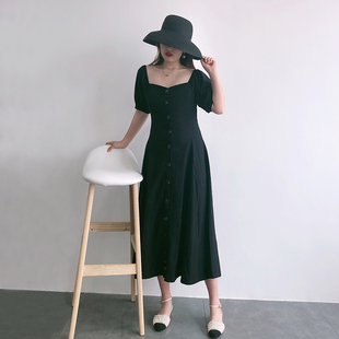 微胖大码女装a字赫本风连衣裙夏2021年新款胖mm收腰显瘦遮肚长裙