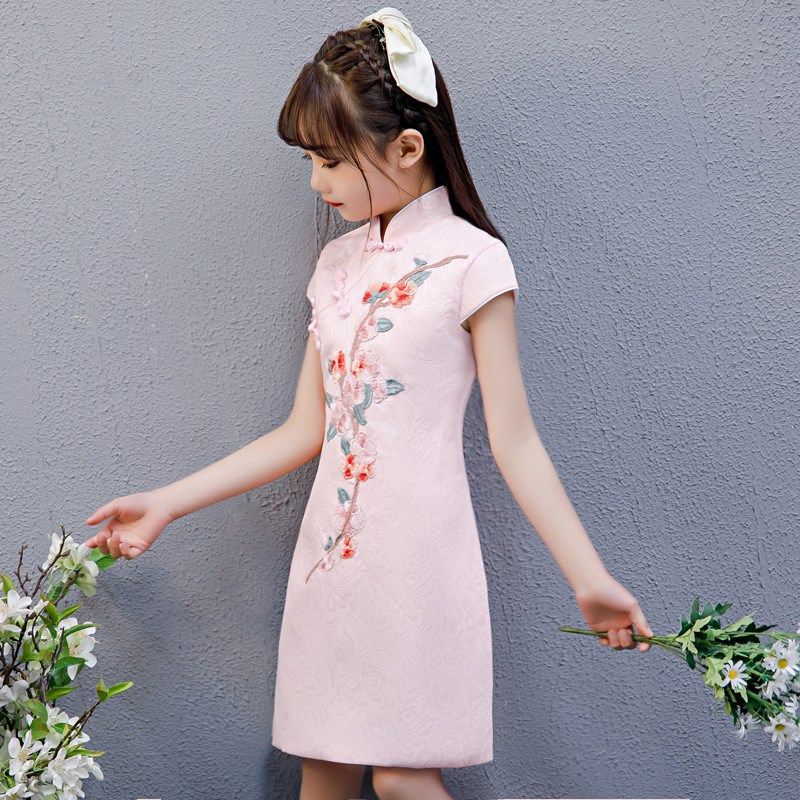 女童旗袍夏季2025新款纯棉中国风唐装连衣裙小女孩改良新中式薄款