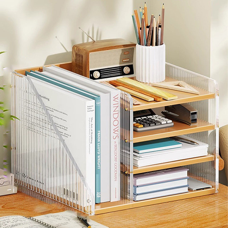 桌面置物架办公桌上分层书架学习桌整理架儿童收纳架简易书柜多层
