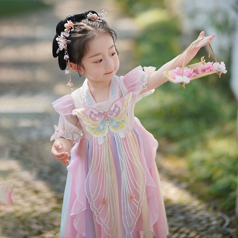女童汉服夏季连衣裙2024夏装新款儿童超仙古装襦裙中国风公主长裙