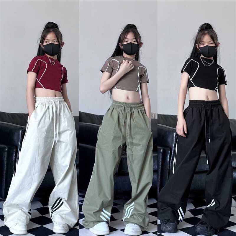 夏季新款童装美式女童机能风骑行T恤短袖薄款速干冲锋裤运动套装