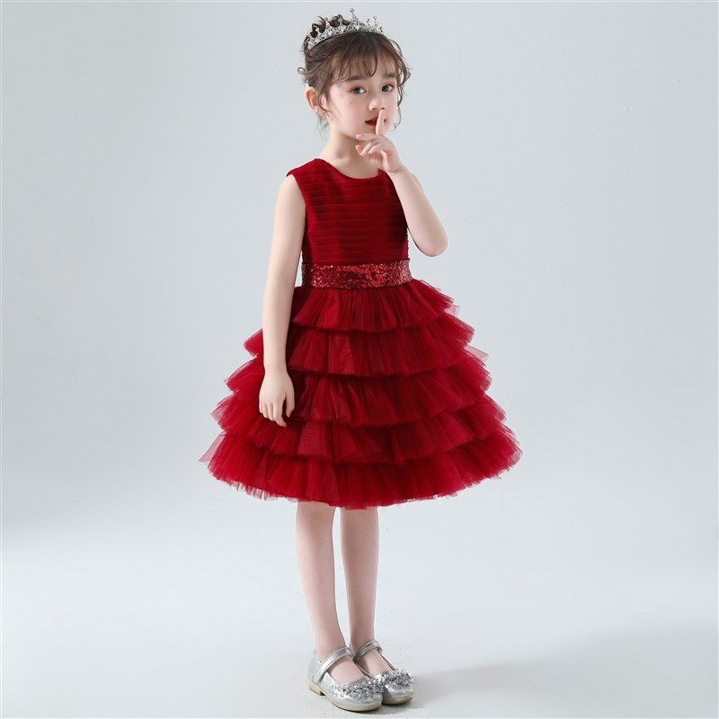 女花童裙儿童礼服女童高级定制公主裙短款蓬蓬裙钢琴演出服主持人