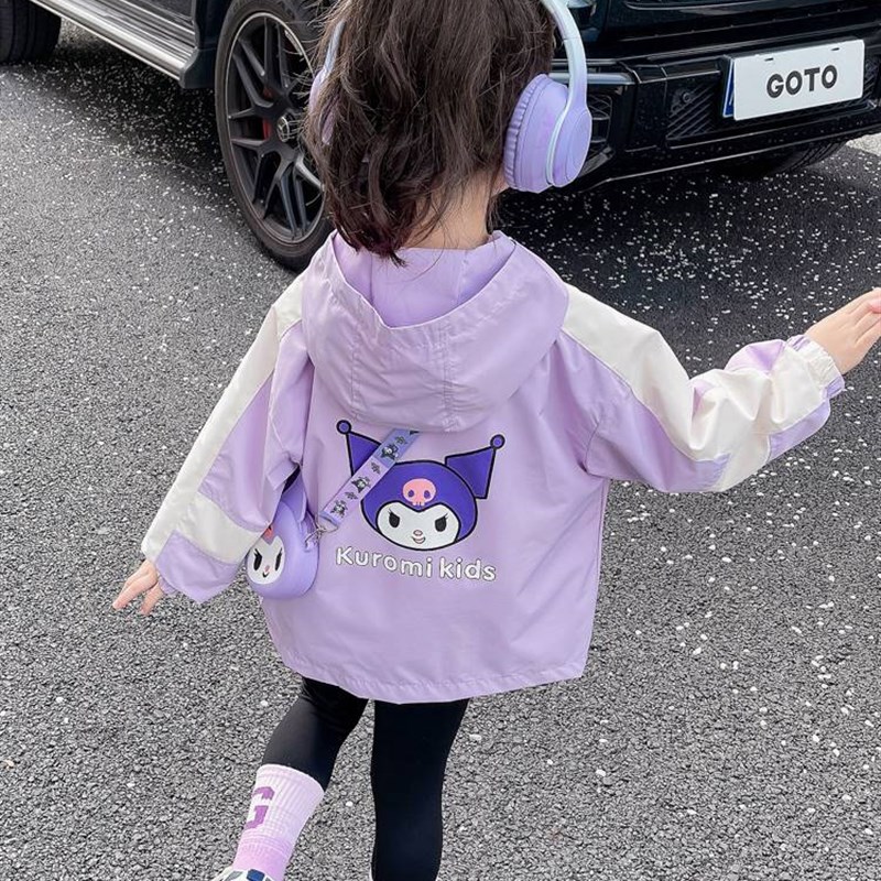 女童外套春秋款2023新款洋气秋季库洛米女孩女宝宝儿童秋装冲锋衣