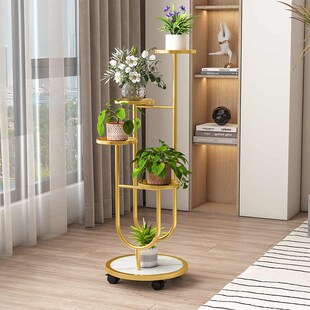 阳台绿萝多层花盆架花架子客厅落地式可移动轻奢高级感花架置物架