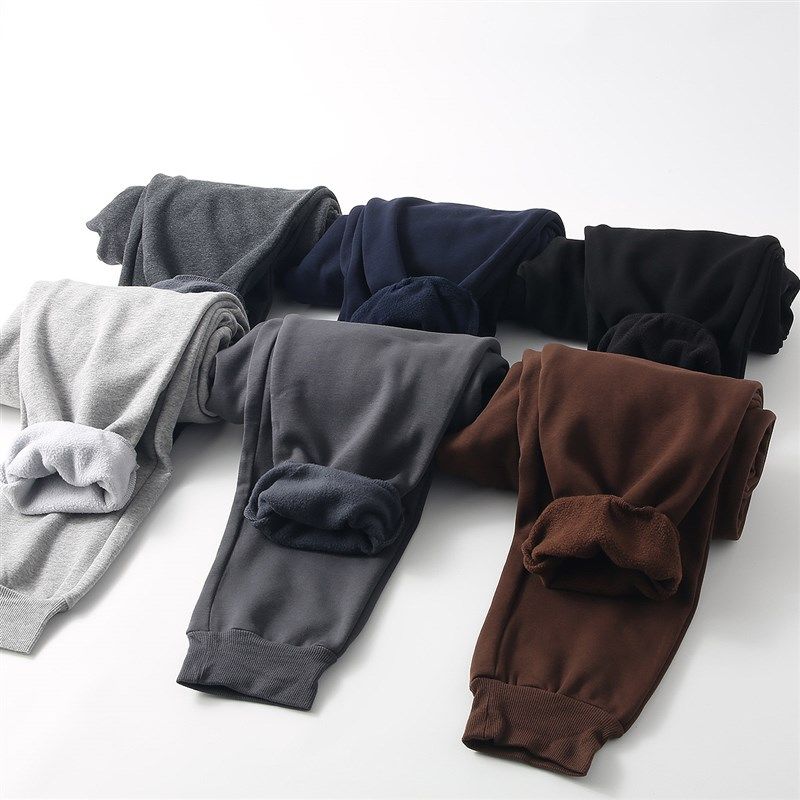 冬季纯色百搭 加绒加厚 摇粒绒 束口小脚运动卫裤长裤子男女 潮流