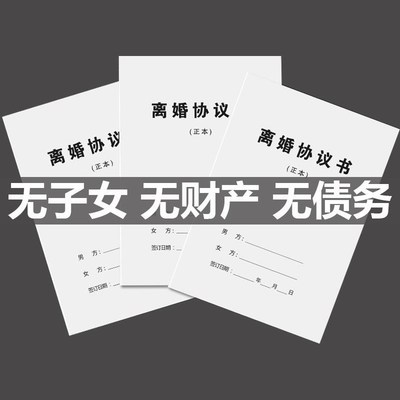 2024年律师版离婚协议书t打印好的无有子女财产起草模版2023纸质