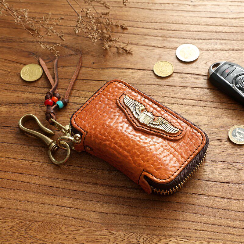 头层牛皮多功能钥匙包男士真皮大容量拉链锁匙包驾驶证卡包二合一