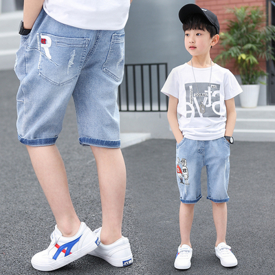 2021男童夏装短裤外穿宽松牛仔七分G裤儿童五分裤宝宝薄款中裤洋