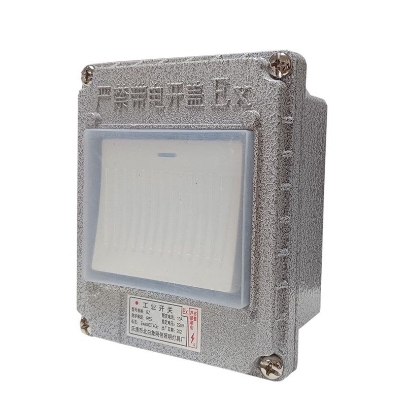 防爆墙壁开关220V10A明装暗装86型金属单联双控工业插座工厂用