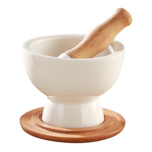 家用研磨器 研钵陶瓷 高强度瓷质捣药罐乳钵大号研药碗 捣碎 研磨