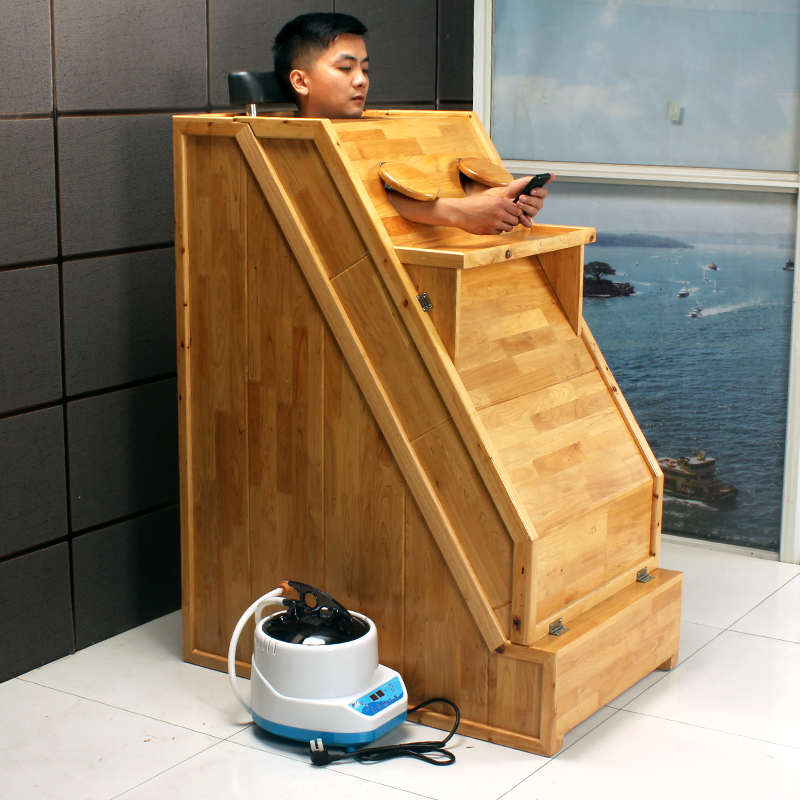 汗蒸房家用单人汗蒸木箱熏蒸排湿全身发汗美容院木质桑拿浴箱